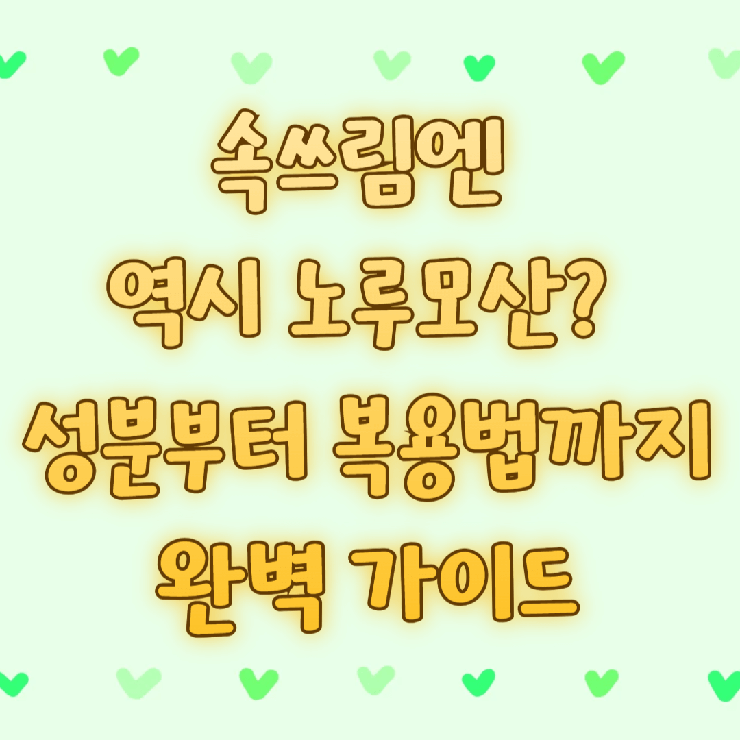 속쓰림엔 역시 노루모산? 성분부터 복용법까지 완벽 가이드