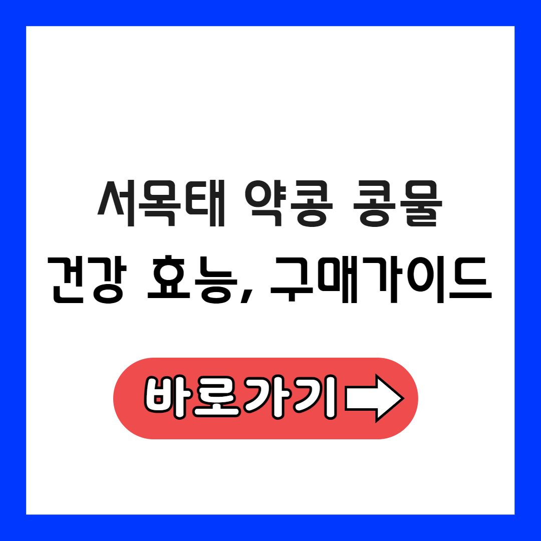 서목태 약콩 콩물