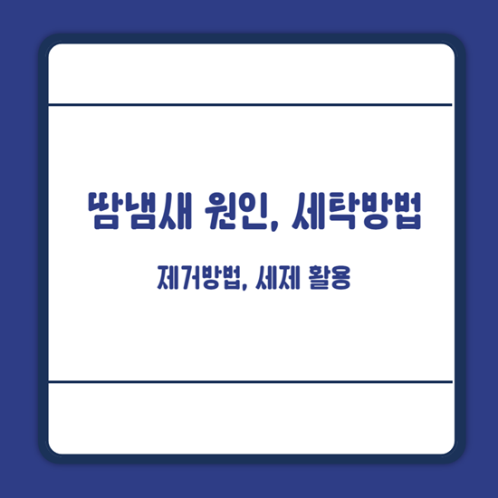 땀냄새 제거방법