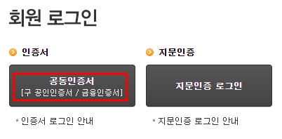 금융인증서 발급