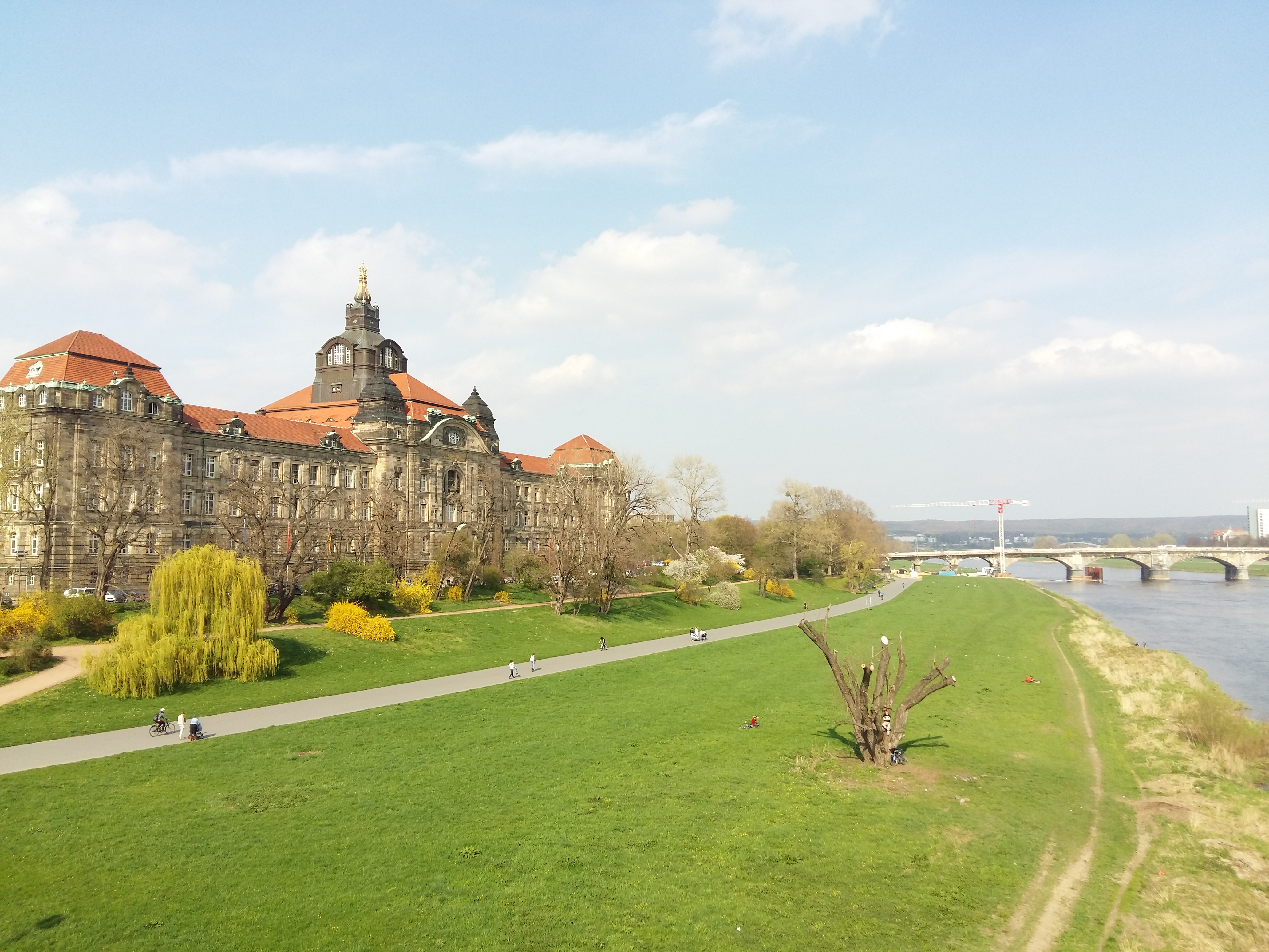 독일 드레스덴 관공서와 봄