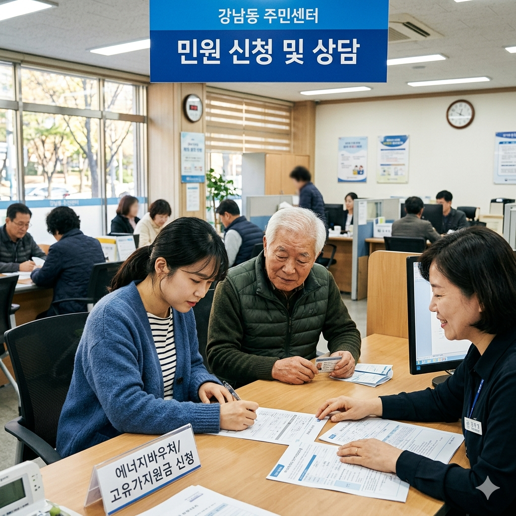 고유가지원금 신청을 위한 주민센터 방문 이미지