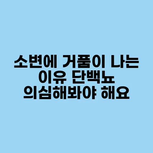 소변에 거품이 나는 이유 단백뇨 의심해봐야 해요
