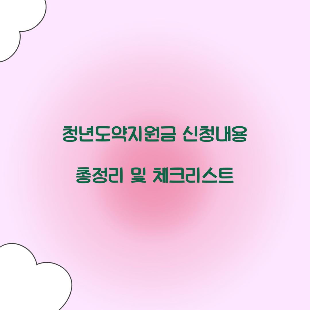 청년도약지원금 신청내용