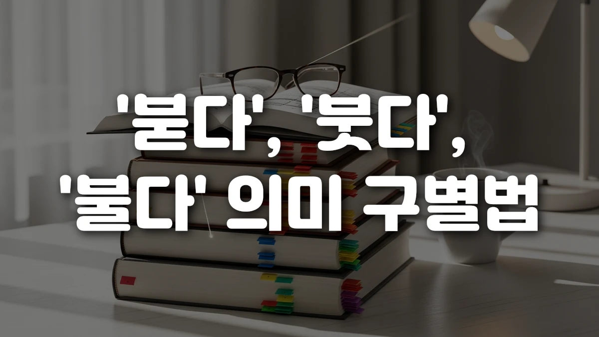 붇다 붓다 불다 의미 구별법