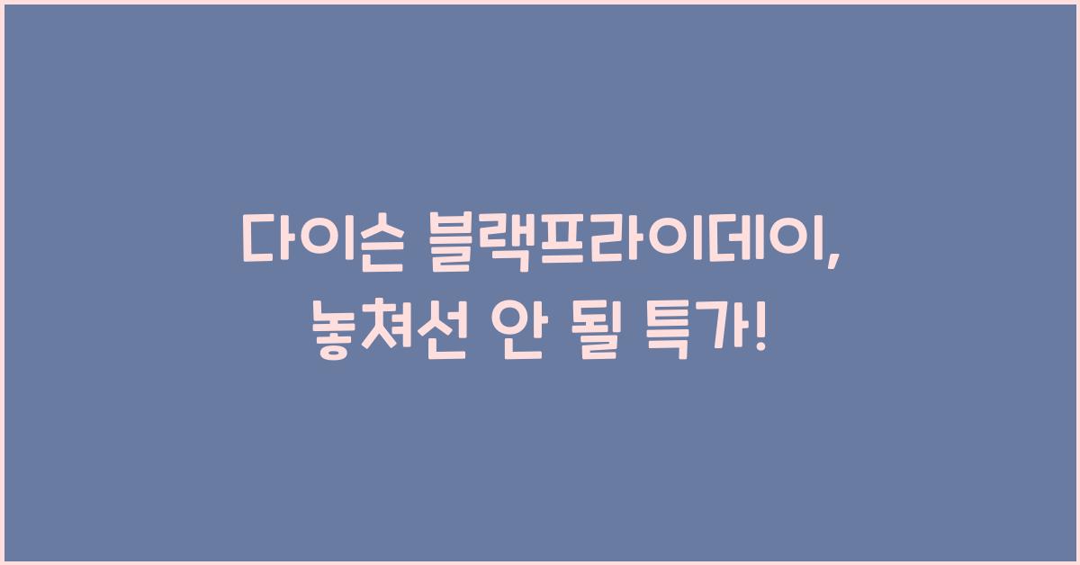 다이슨 블랙프라이데이