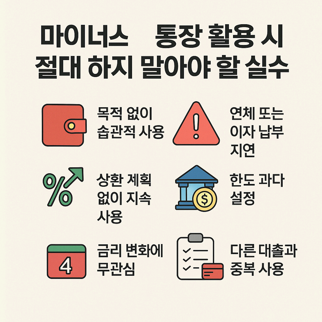 마이너스 통장 활용 시 절대 하지 말아야 할 실수