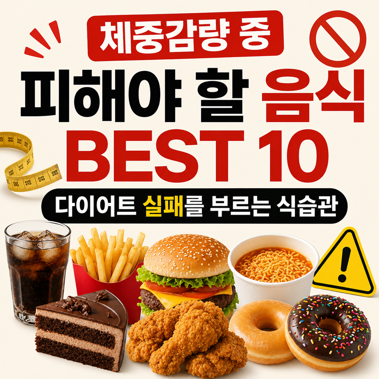 체중감량 중 피해야 할 음식