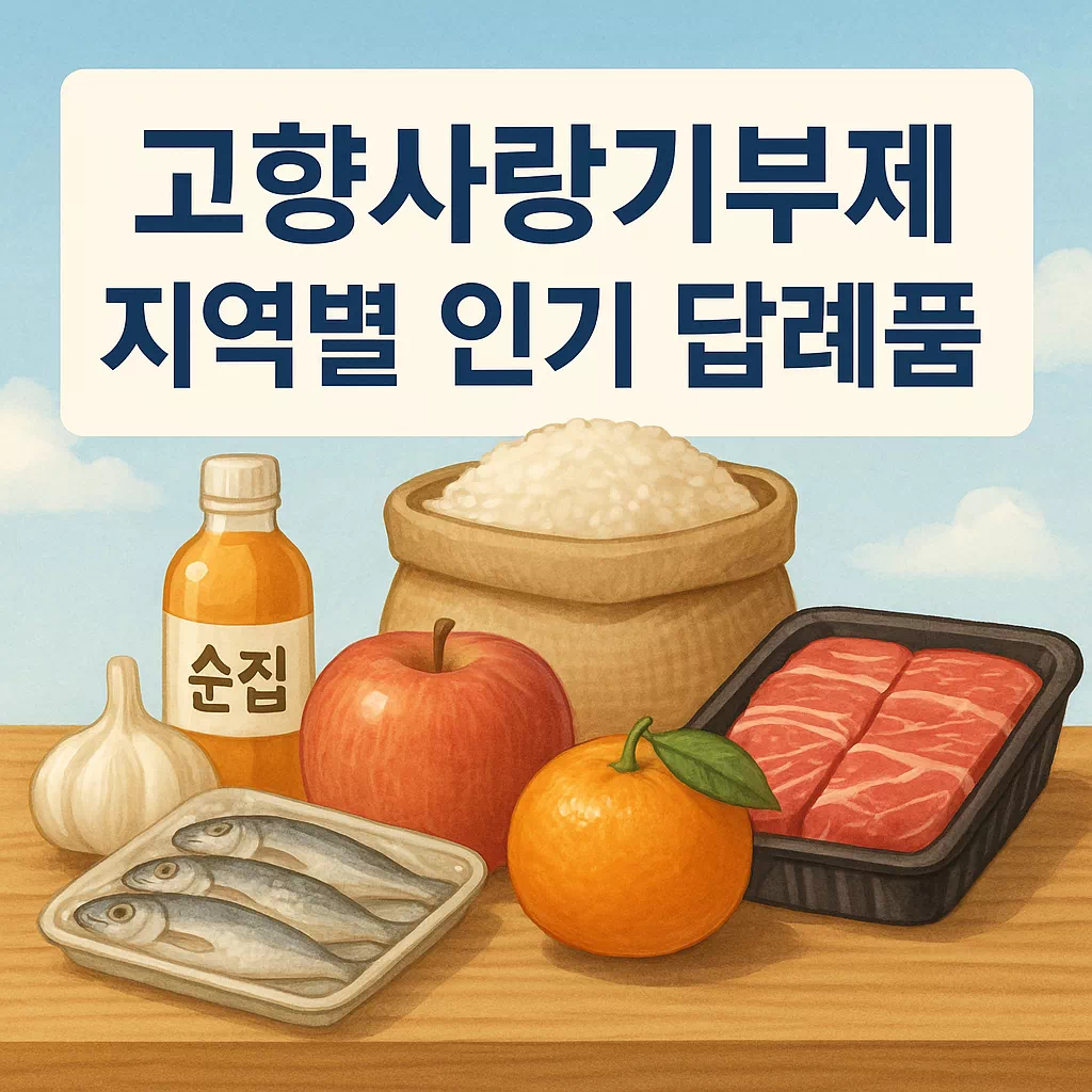 고향사랑기부제 지역별 인기 답례품