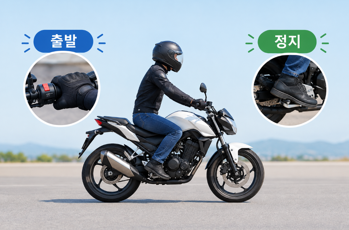 바이크 출발과 정지방법