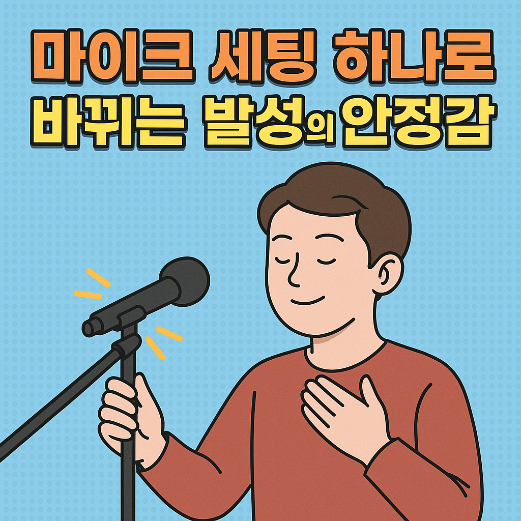 마이크 세팅 하나로 바뀌는 발성의 안정감 관련 사진