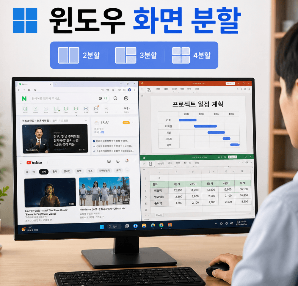 윈도우 화면분할