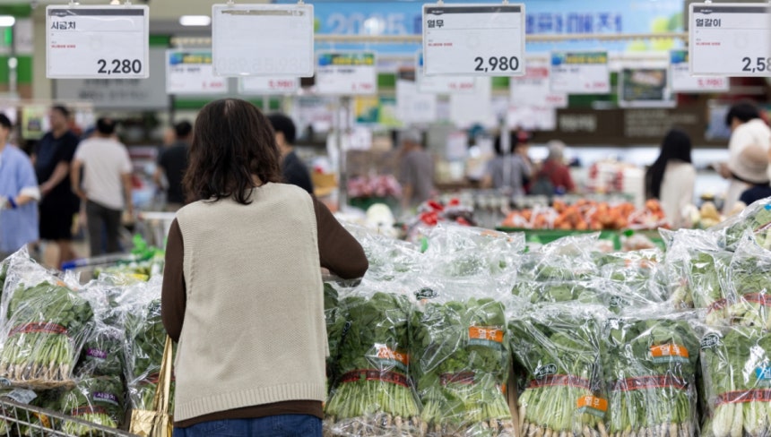 여름 제철 농산물 가격이 줄줄이 오름세를 보이고 있다. 사진은 지난 22일 서울 한 대형마트에서 시민들이 장을 보는 모습.
