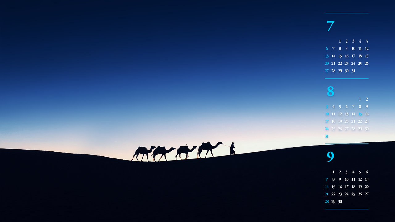 14 사막의 밤 B - 2025년8월 노트북배경화면