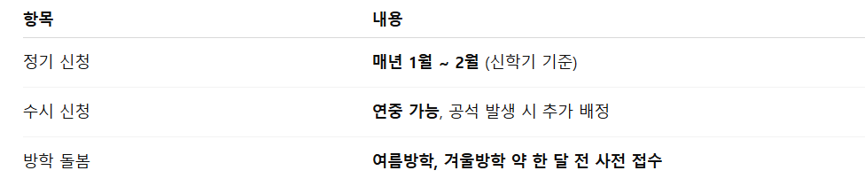 방과후 돌봄 신청
