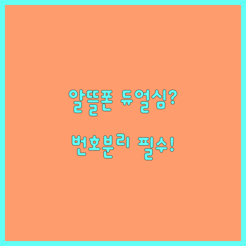 알뜰폰 듀얼심 하나로 업무와 개인용 ..