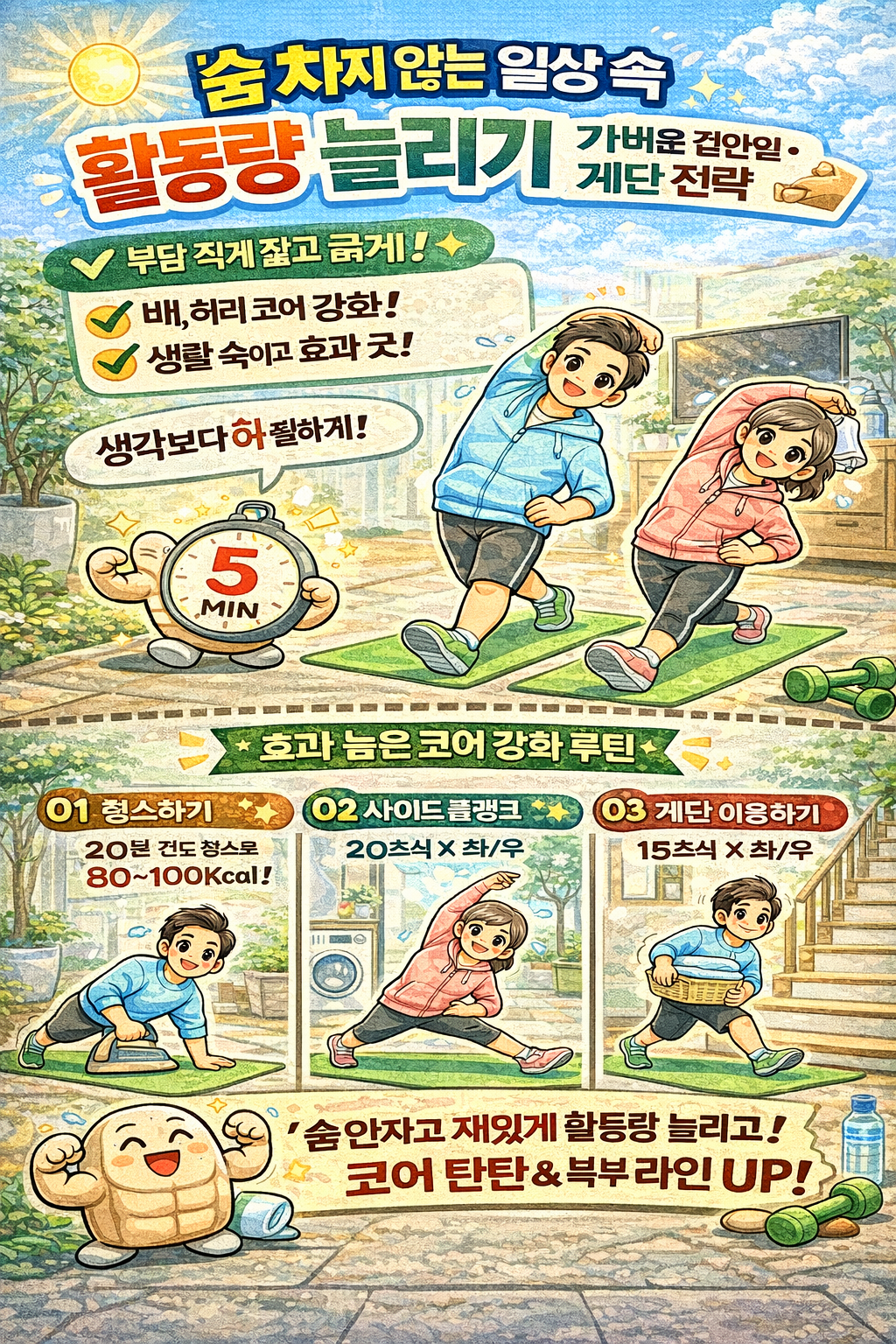 숨 차지 않는 일상 속 활동량 늘리기