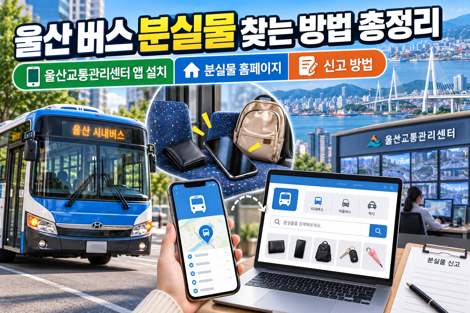 울산 버스 분실물 찾는 방법 총정리|울산교통관리센터 앱 설치·분실물 홈페이지·신고 방법 관련 사진