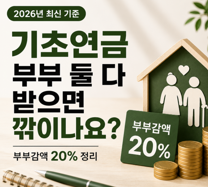 기초연금 부부둘다 받으면 깎이나요?
