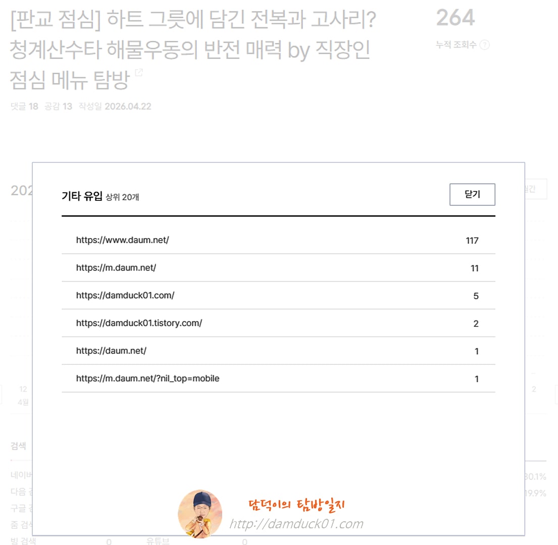 2026년 4월 22일 기타 유입