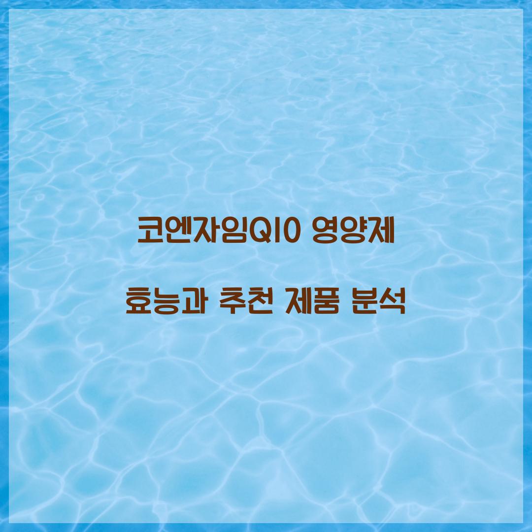 코엔자임Q10 영양제