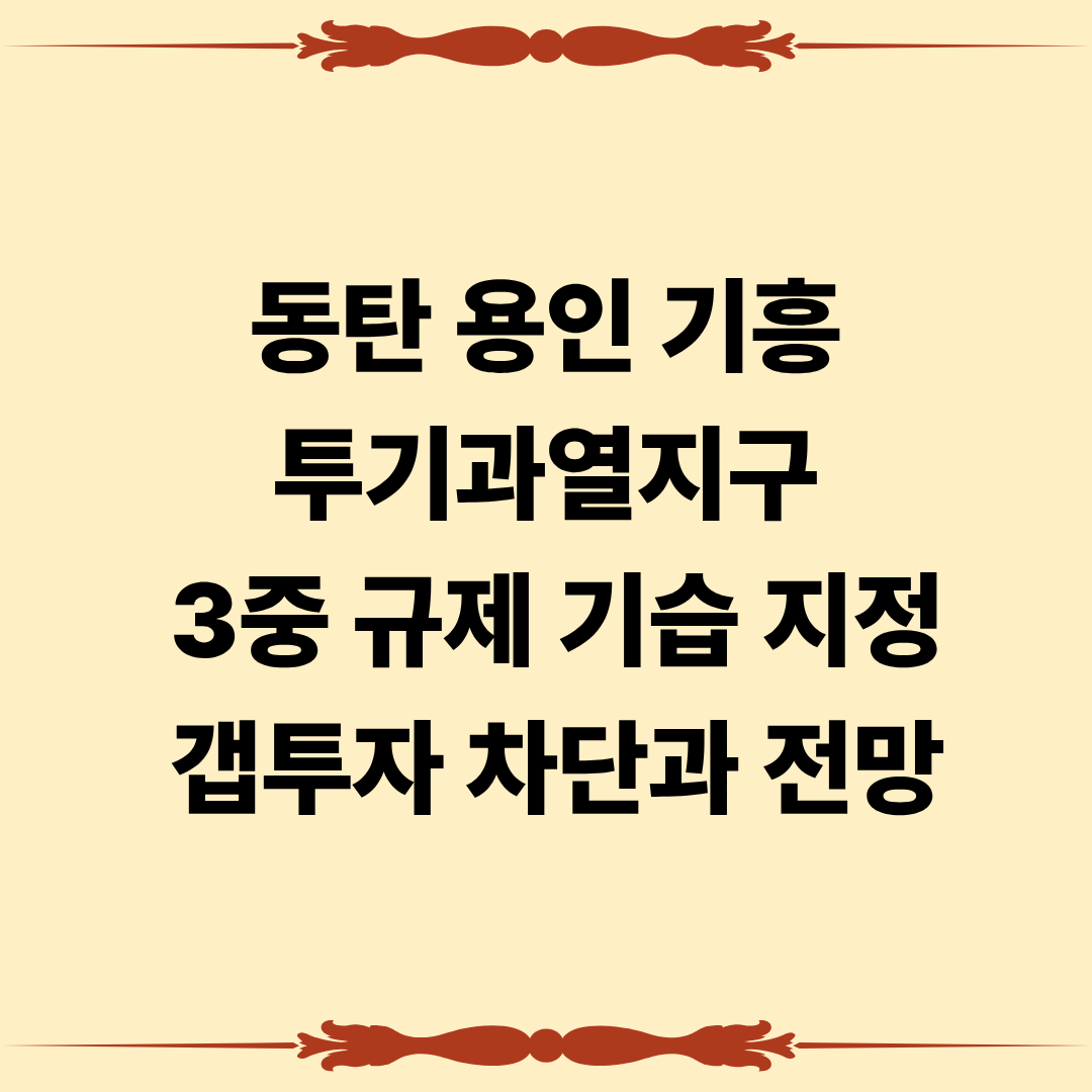 동탄 용인 기흥 투기과열지구 선정