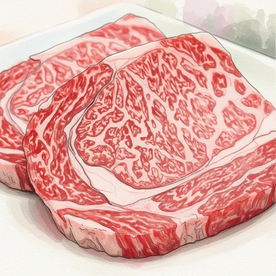 먹음직스러운 마블링이 돋보이는 한우 부위