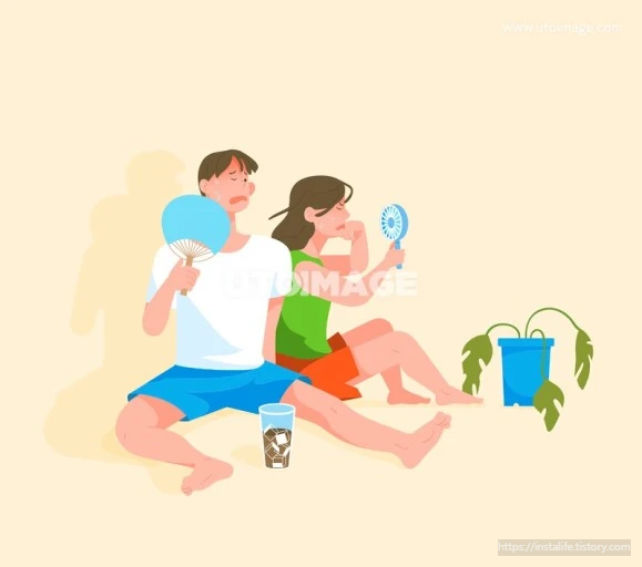 무더위를 표현하는 이미지 입니다.