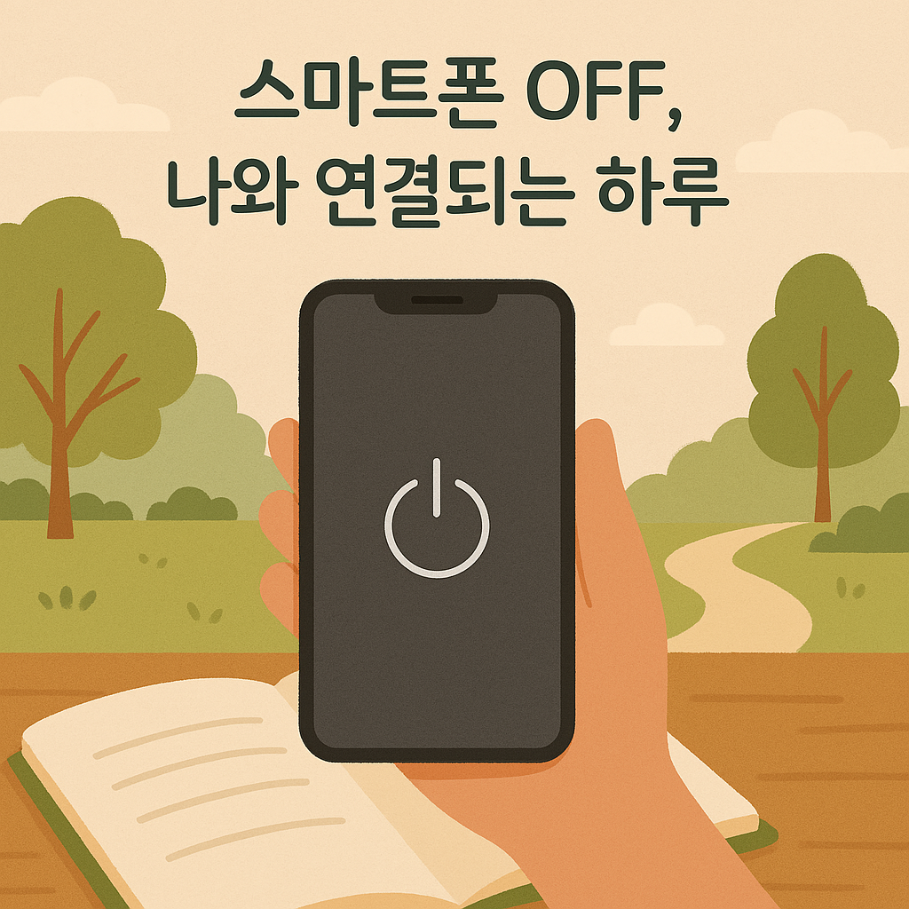 스마트폰 끄고 자연에서 쉼을 표현한 사진