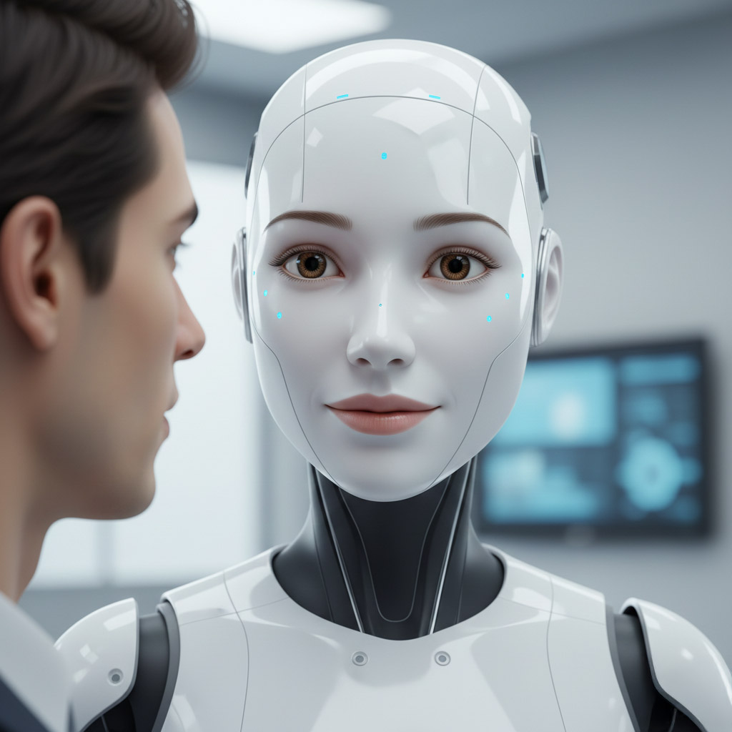 휴머노이드 얼굴과 사회적 거리감 설계