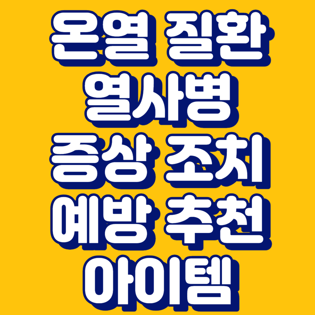 온열 질환 열사병 증상 조치 예방 추천 아이템