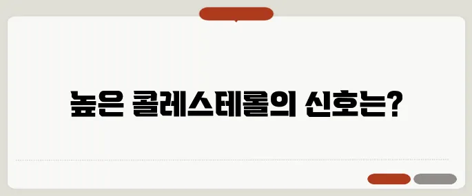 콜레스테롤 높으면 나타나는 증상 건강 위험 신호