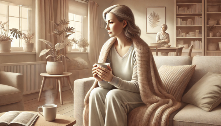 갱년기 여성의 모습을 그린 그림