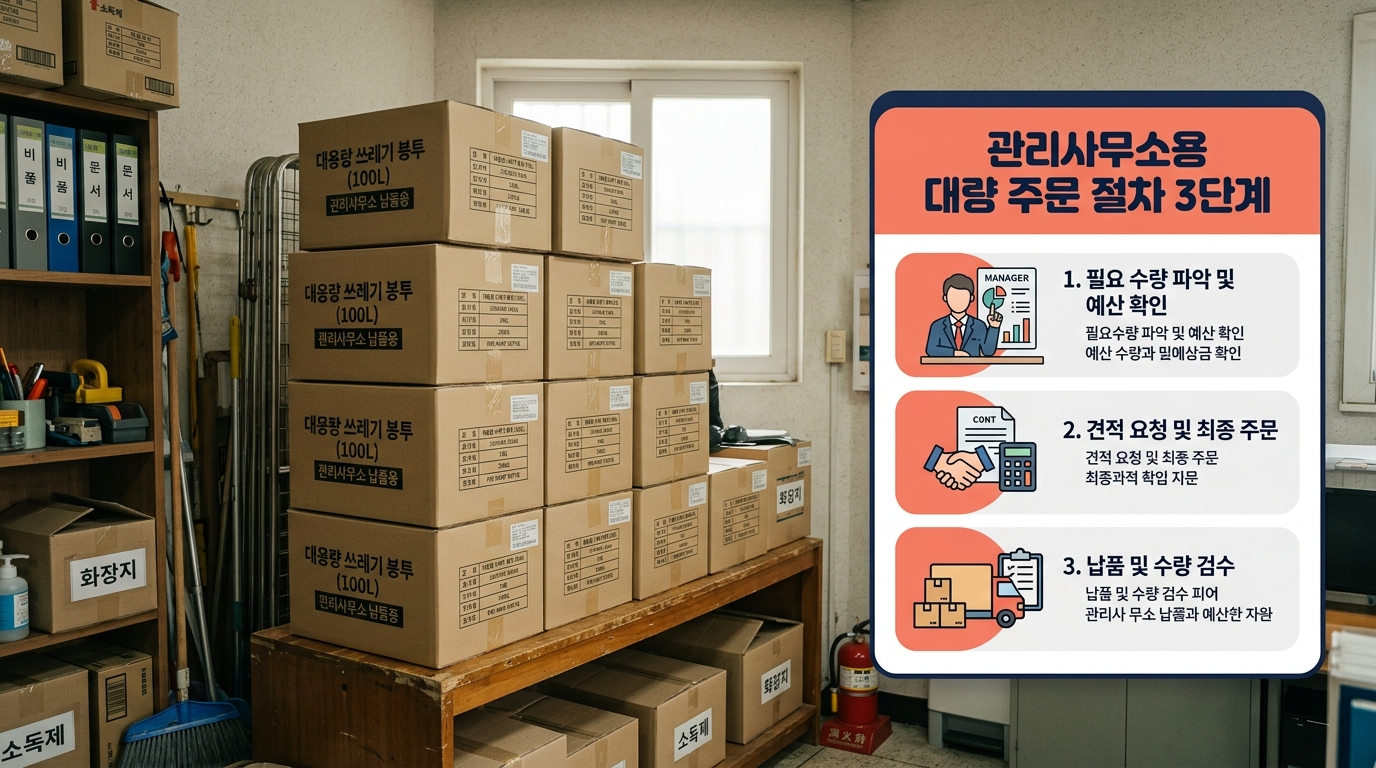 아파트 관리사무소 명의 종량제봉투 온라인 박스 단위 대량 주문 절차