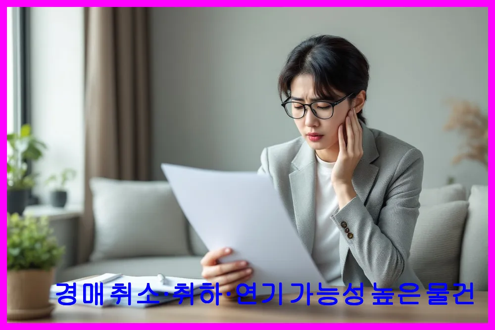 경매 취소·취하·연기 가능성 높은 물건