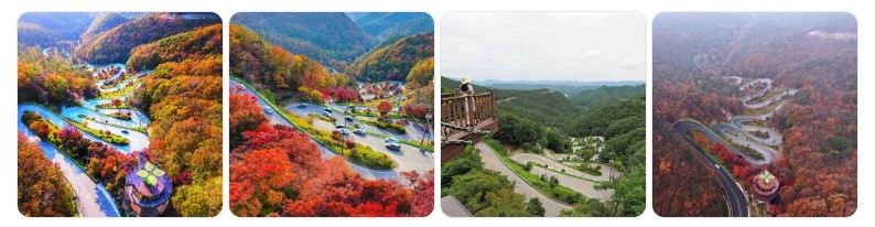 충청북도 보은 속리산 말티재 단풍 드라이브 코스와 전망대 전경