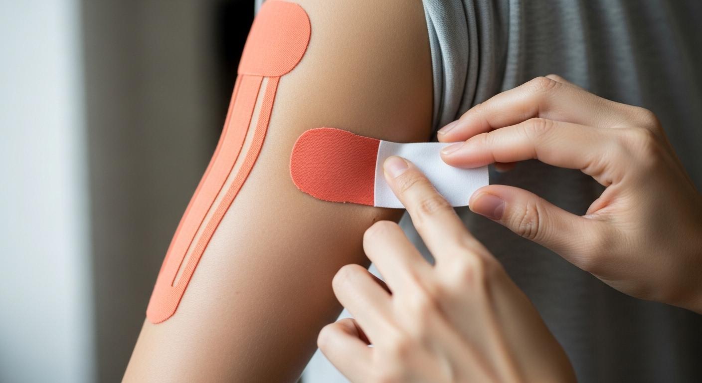 팔뚝살 테이프 붙이기