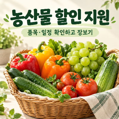 농산물 할인 지원 품목과 일정, 10월 장보기 전 확인할 이용 조건