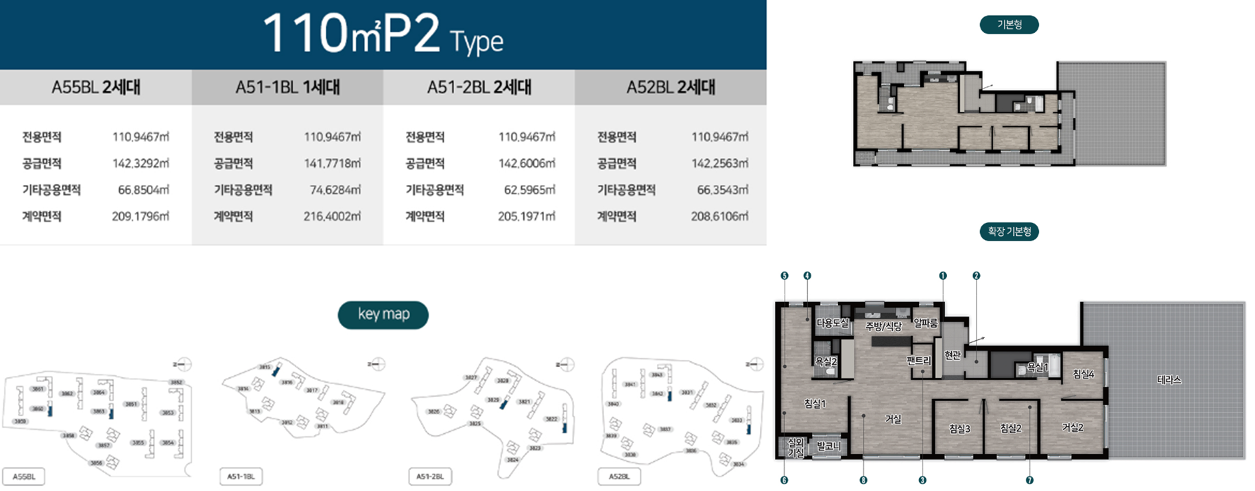 동탄-파크릭스-A55BL-110m2P2-평면도