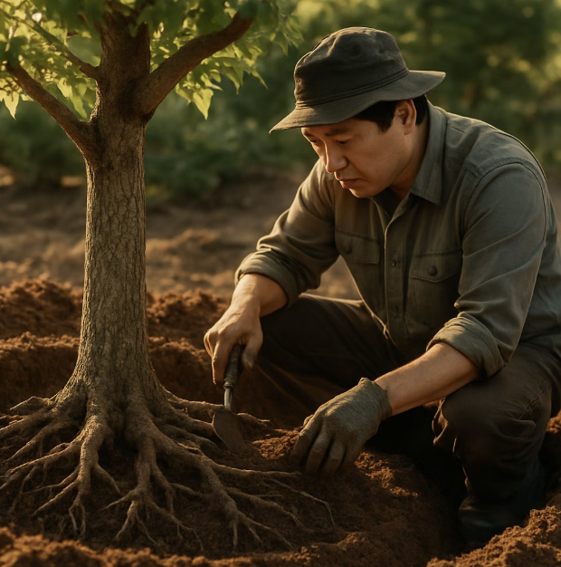 뿌리를 위한 사전 준비&amp;#44; 분 뜨기