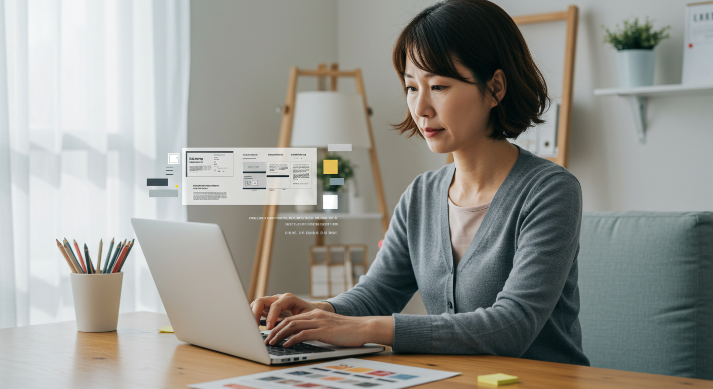 alt="썸네일 디자인 작업 장면"