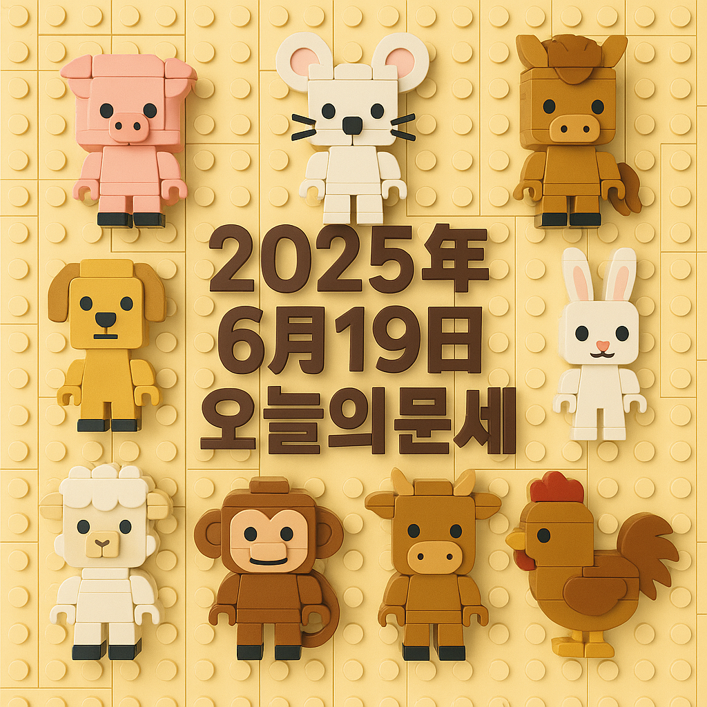 2025년 6월 19일 띠별 운세 종합 안내