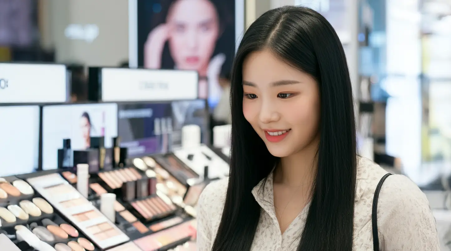 화장품을 쇼핑하는 여성