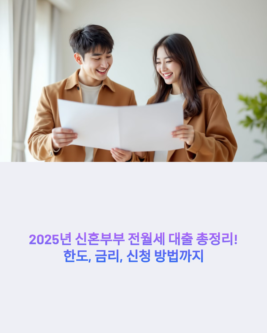 2025년 신혼부부 전월세 대출 총정리! 한도, 금리, 신청 방법까지