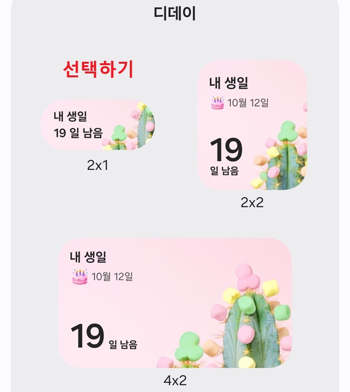 디데이 위젯 보임