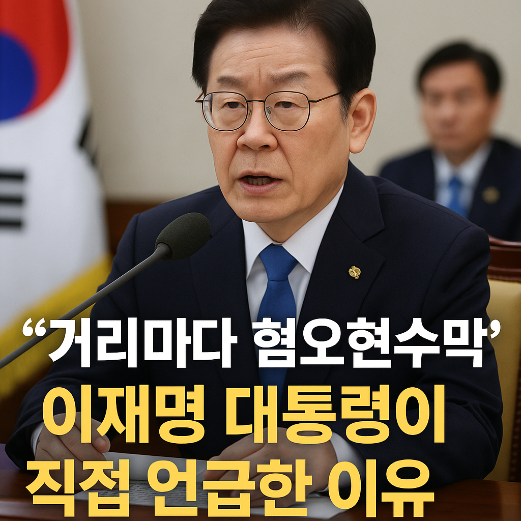 무회의에서 정당 현수막 문제와 혐오표현 규제에 대해 발언하는 대통령
