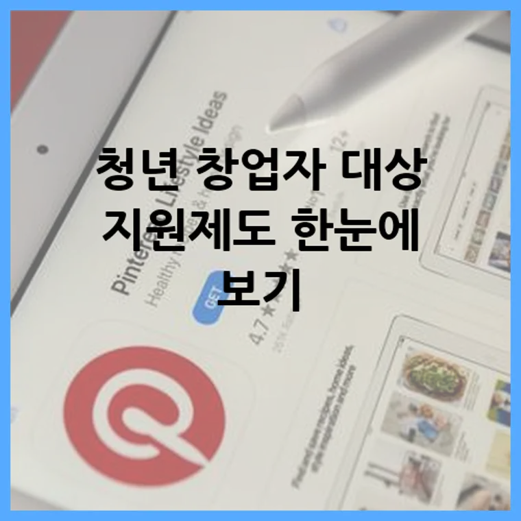 청년 창업자 대상 지원제도 한눈에 보기