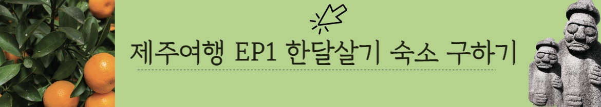 제주도 한달살기 에피소드 1편