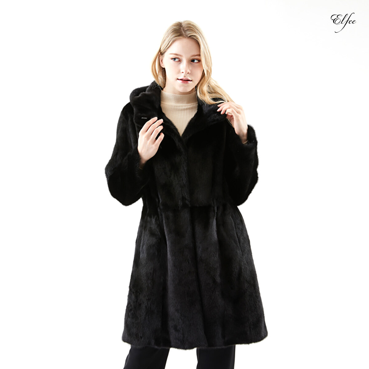 엘페 휘메일 풀스킨 롱 밍크 코트 EC02