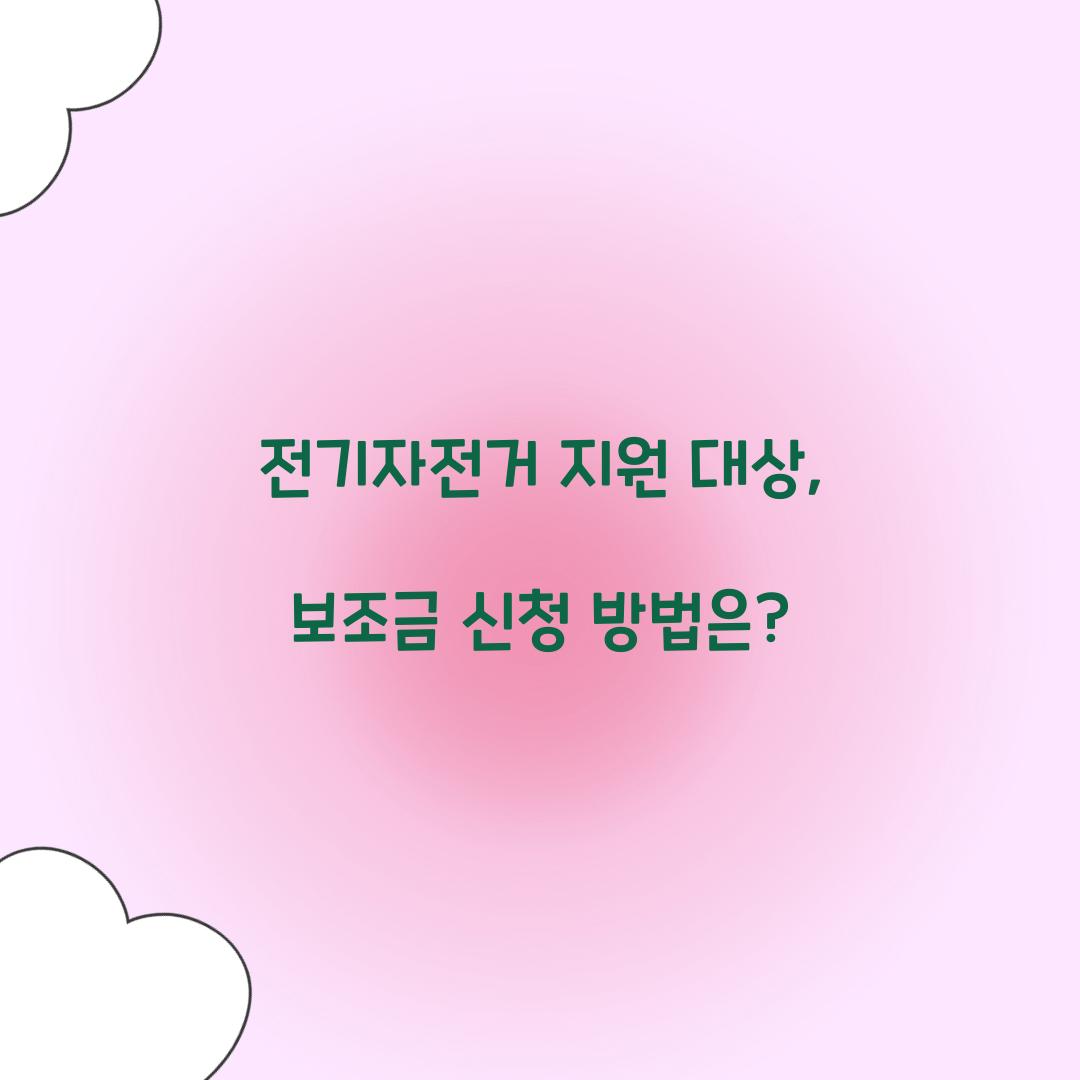 전기자전거 지원 대상